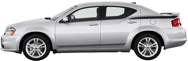2008 to 2014 Dodge Avenger Rear Quarter Contour Stripes . Installed on Car