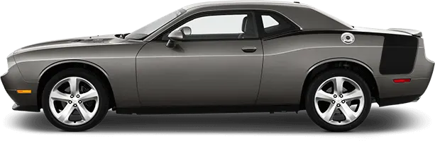 2015 to 2023 Dodge Challenger Rear Quarter Stinger Hockey Stripes . Installed on Car