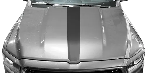2019 to Present Dodge RAM 1500 Hood Center Stripe . Installed on Car