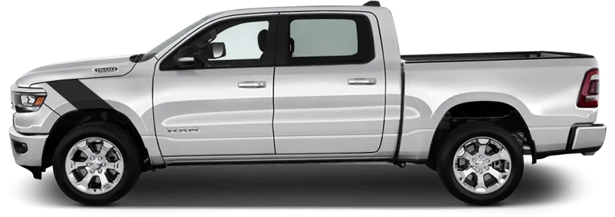 2019 to Present Dodge RAM 1500 Le Mans Fender Stripes . Installed on Car
