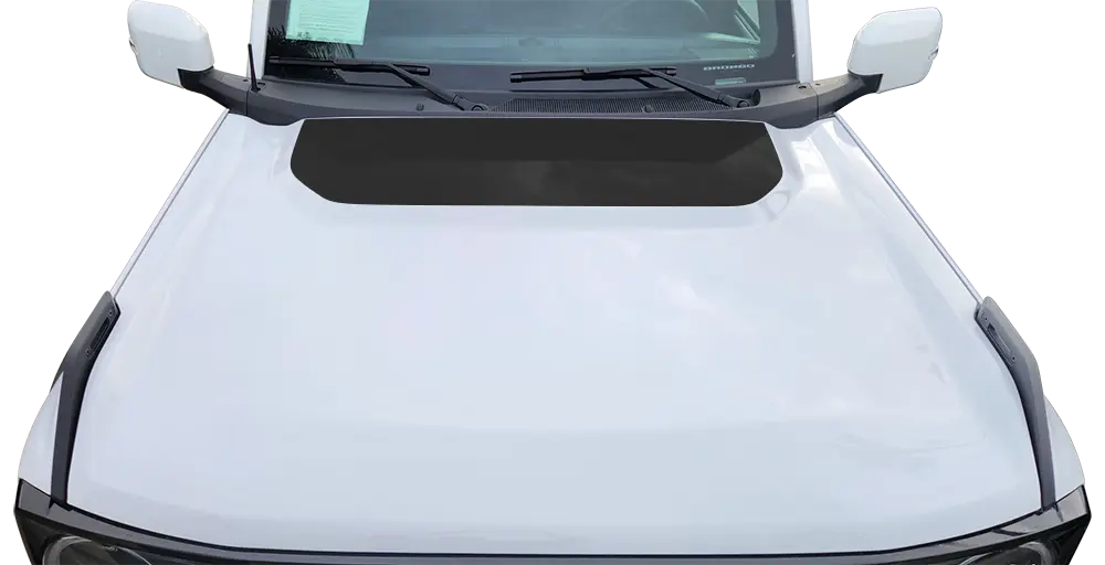 2021 to Present Ford Bronco Hood Upper Cowl Bump Blackout Decal Graphics . Installed on Car