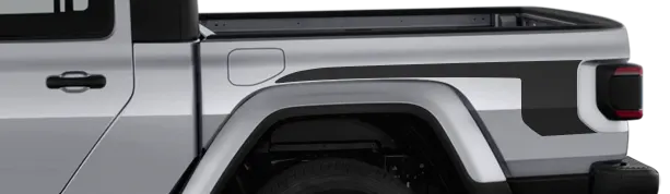2020 to Present Jeep Gladiator JT Bed Side Hockey Stripe Graphics v1 . Installed on Car